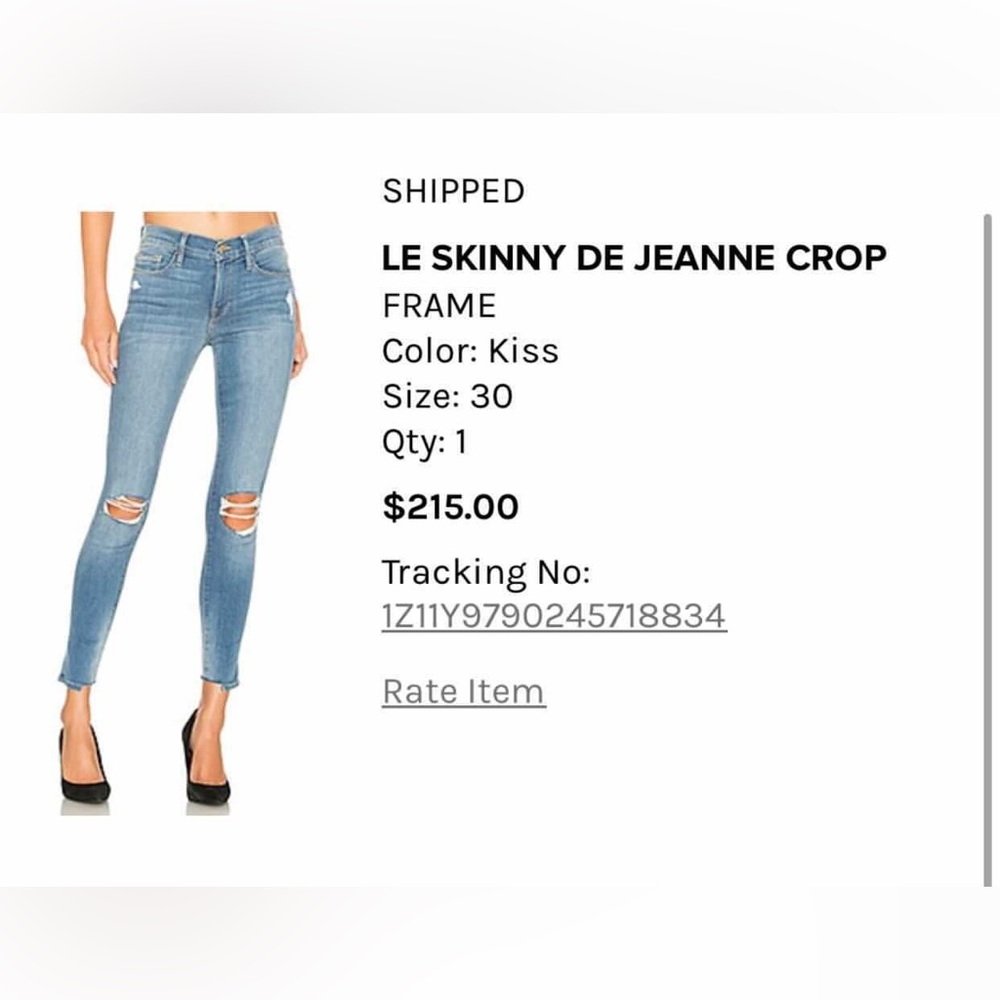 Frame ale Skinny de Jeanne Crop